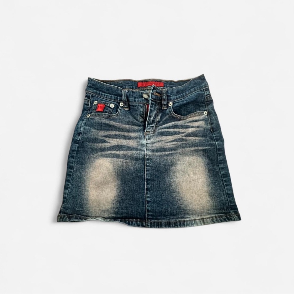 BONGO Faded Blue Mini Skirt